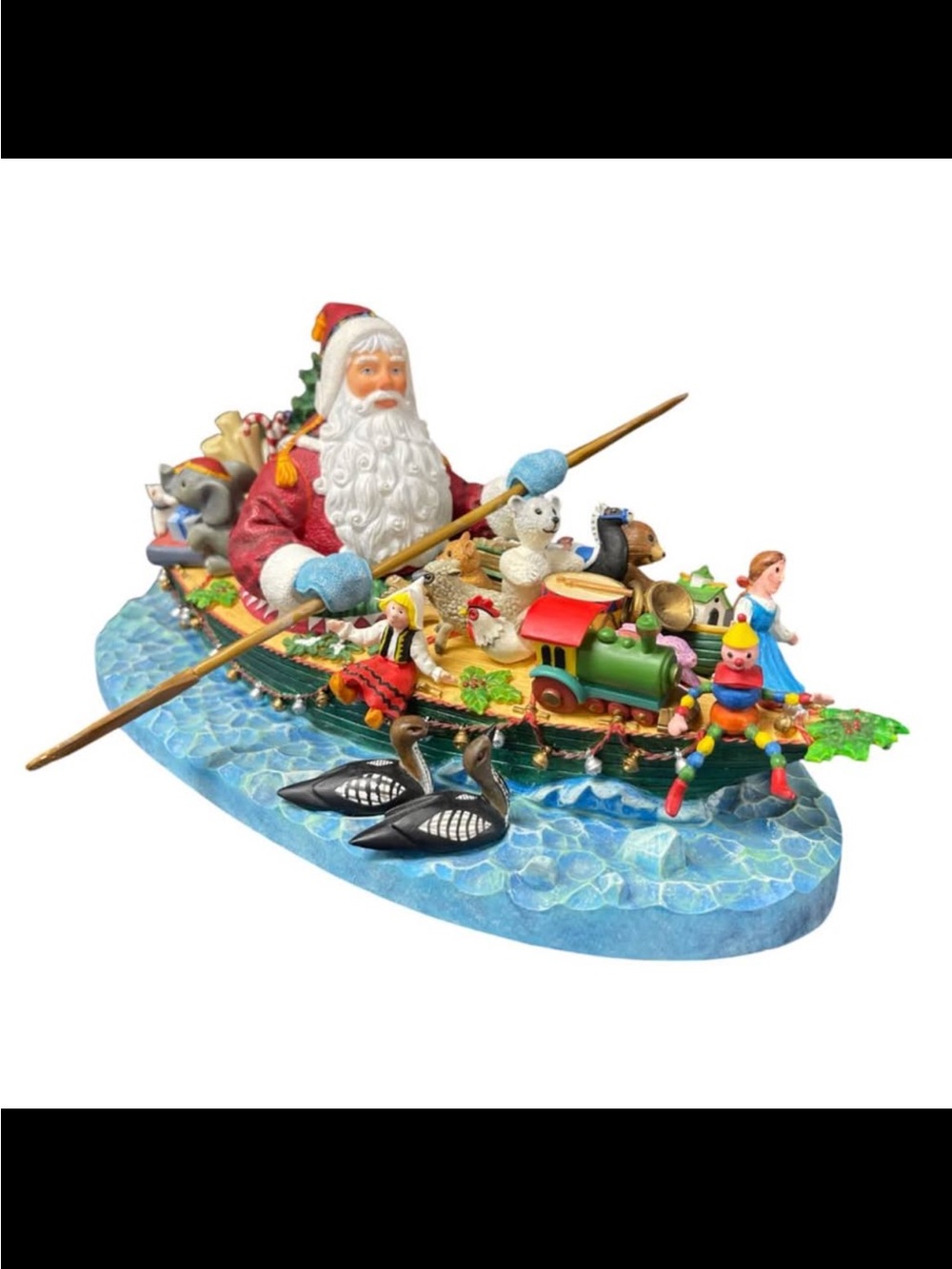 Lenox Multicolor Santa in Toy Boat Holiday Figurine